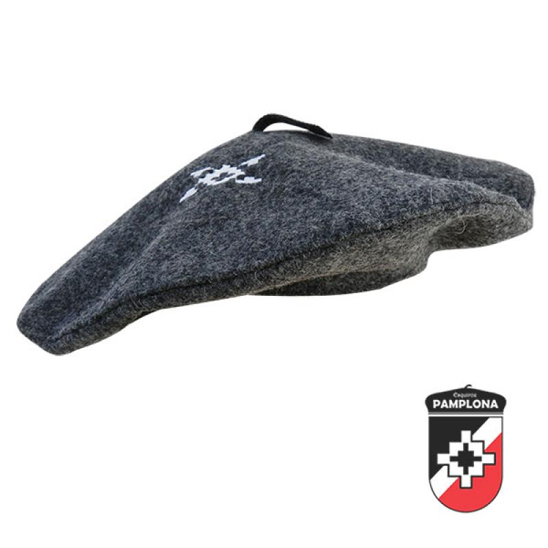 Boina Pamplona De Paño Bordada Clásica Vuelo Hombre - Imagen 2
