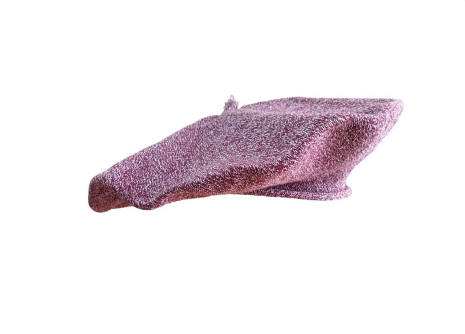 Boinas Vasca Pamplona En Hilo Jaspeado Verde y Blanco Reforzada