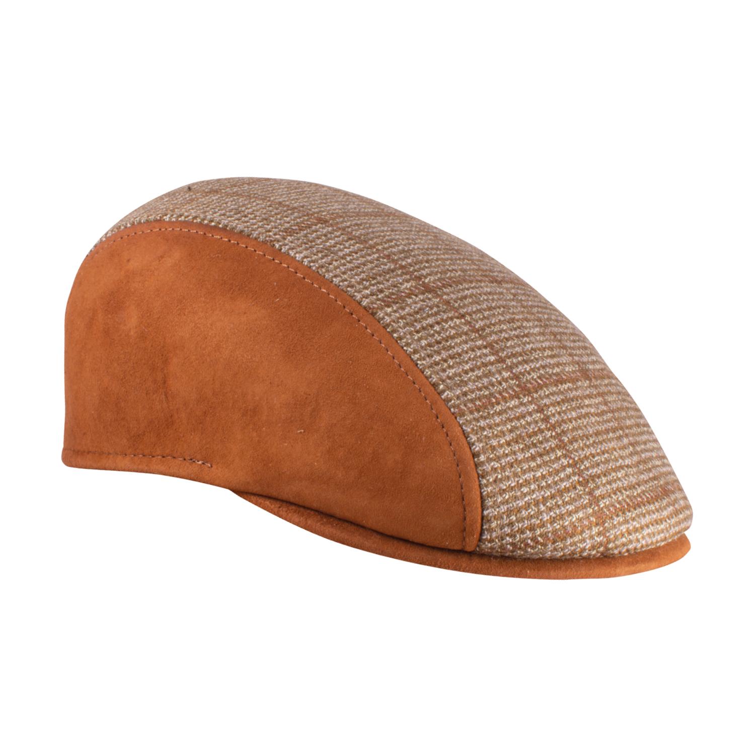 Boina Pamplona Tipo Inglesa Fina De Cuero Gamuza Y Lana Escocesa - Imagen 8