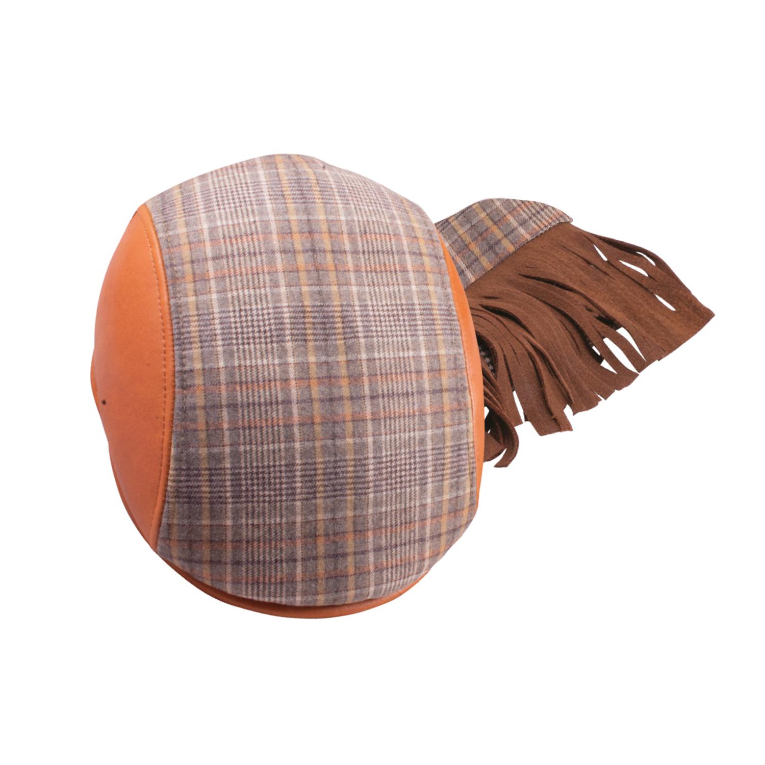 Boina Pamplona Tipo Inglesa y Bufanda De Lana Escocesa y Cuero - Imagen 8