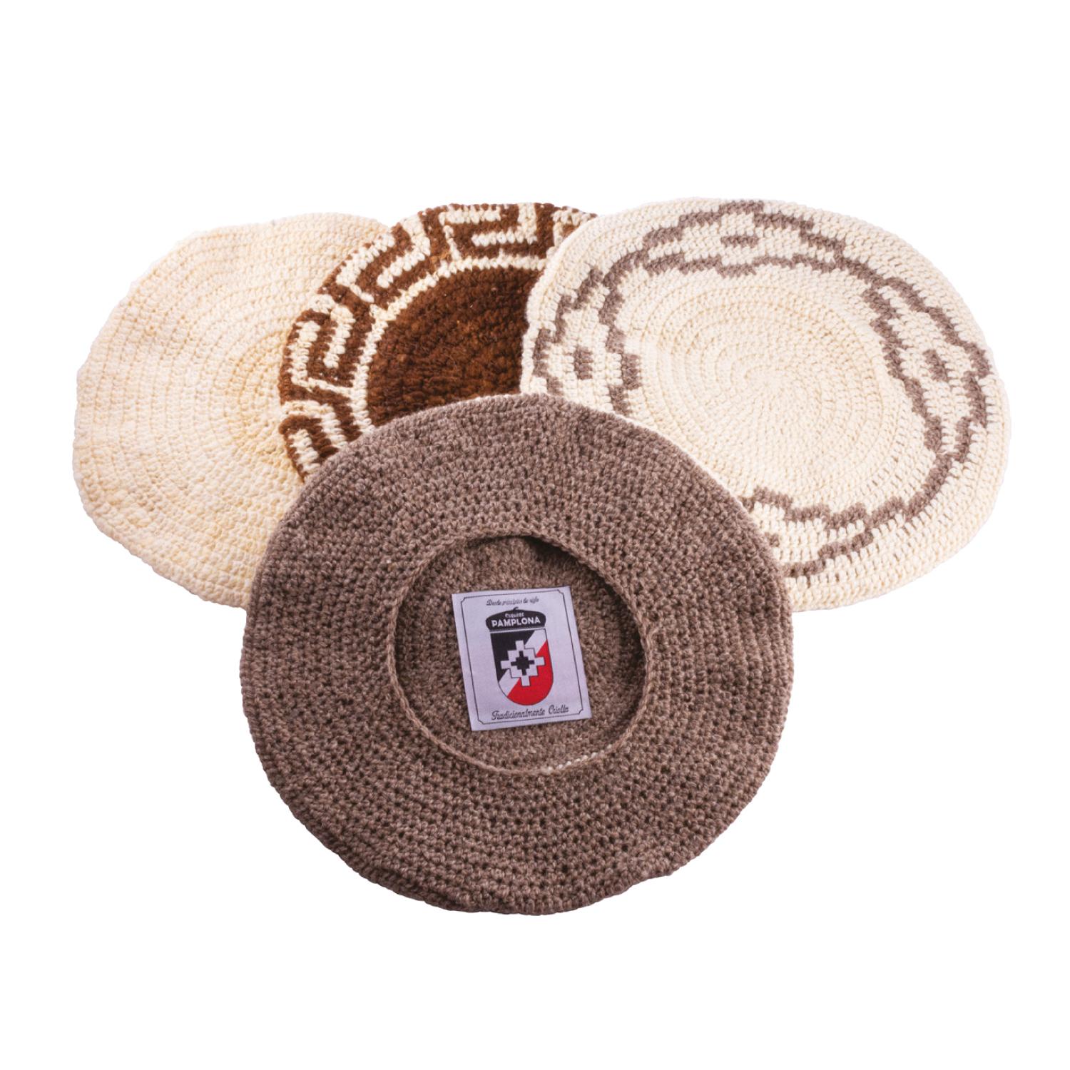 Boina Vasca Pamplona Adulto Tejida A Mano De Lana de Oveja Natural - Imagen 3