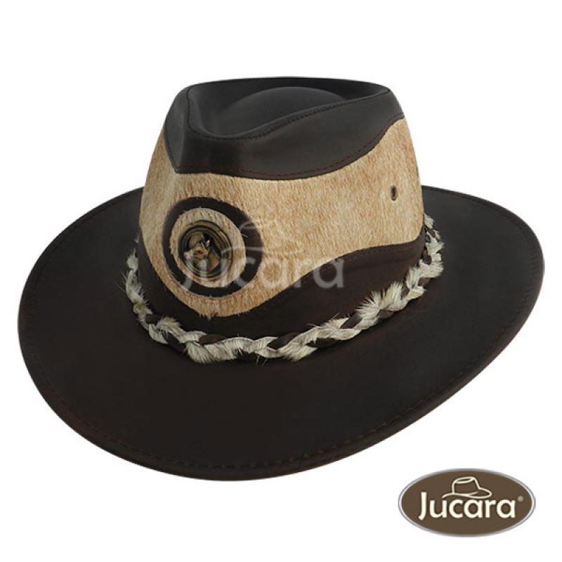 Sombrero Jucara Australiano De Cuero y Pelo